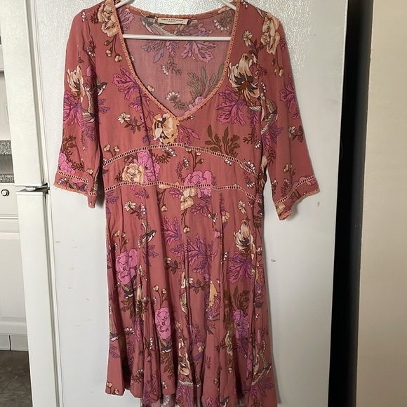 Spell and the Gypsy Medium Floral Mauve and Pink Mini Dress - Picture 1 of 7